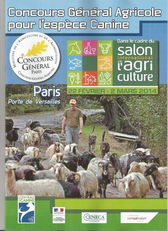 Le cursinu  l'honneur sur la couverture du catalogue 2014 
du concours gnral agricole pour l'espce canine